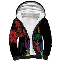 Haiti Negre Marron Sherpa Hoodie Libete Egalite Fratenite