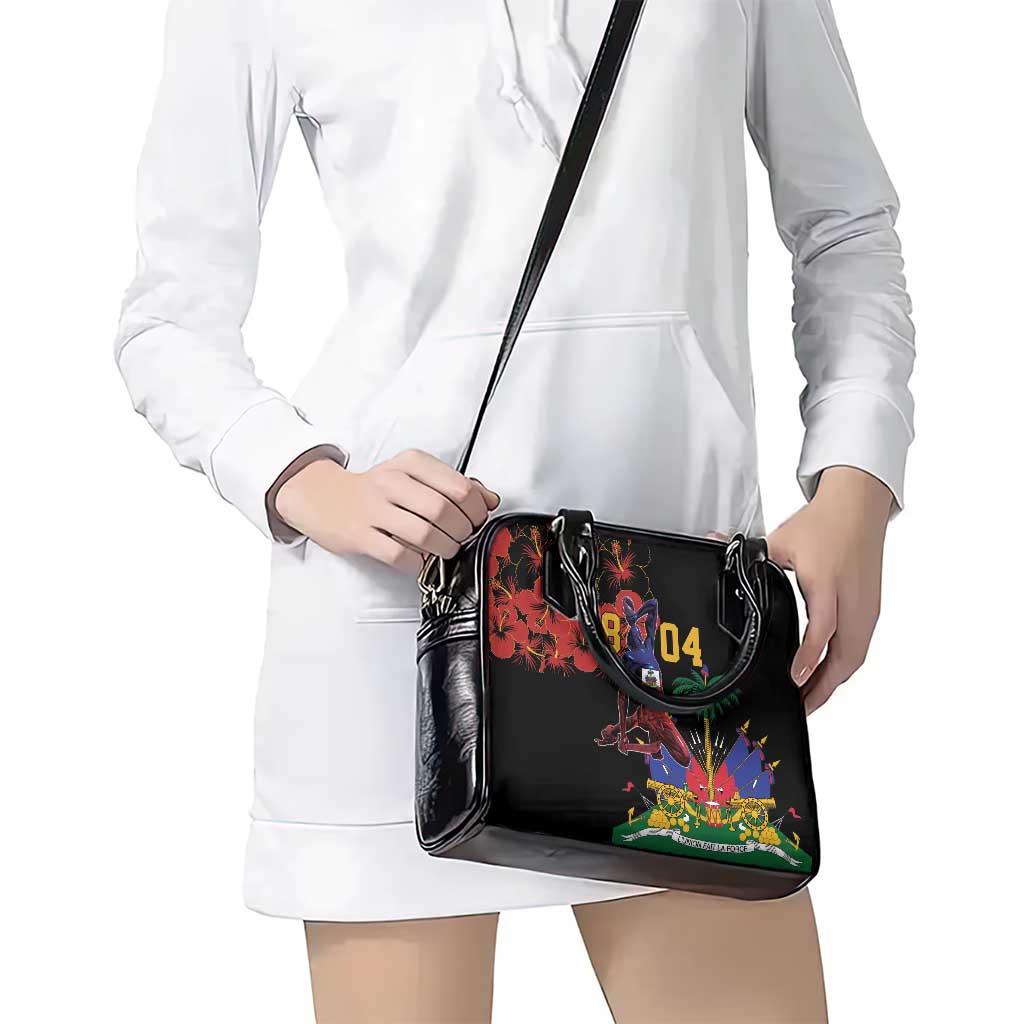 Haiti Negre Marron Shoulder Handbag Libete Egalite Fratenite