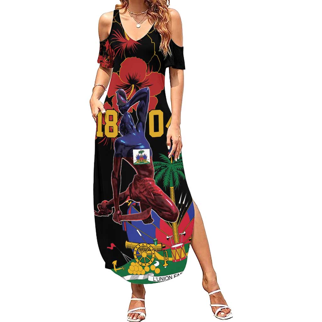 Haiti Negre Marron Summer Maxi Dress Libete Egalite Fratenite