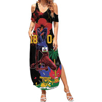 Haiti Negre Marron Summer Maxi Dress Libete Egalite Fratenite