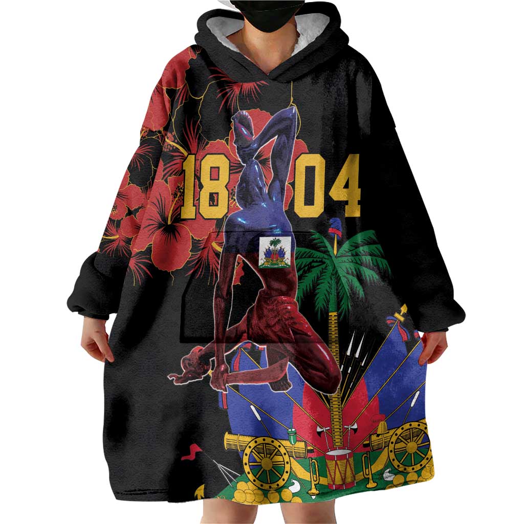 Haiti Negre Marron Wearable Blanket Hoodie Libete Egalite Fratenite