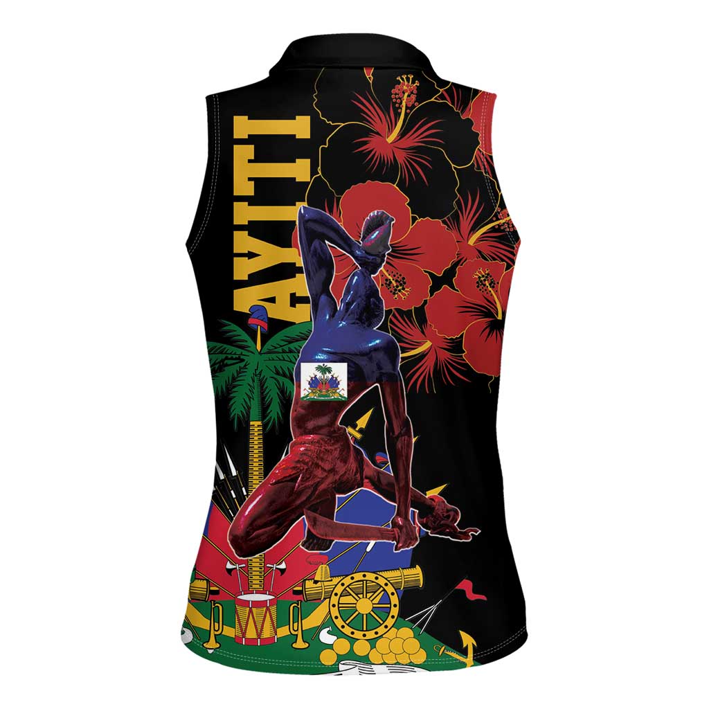 Haiti Negre Marron Women Sleeveless Polo Shirt Libete Egalite Fratenite