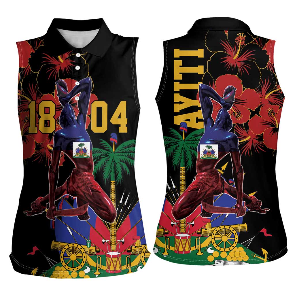 Haiti Negre Marron Women Sleeveless Polo Shirt Libete Egalite Fratenite