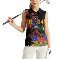 Haiti Negre Marron Women Sleeveless Polo Shirt Libete Egalite Fratenite