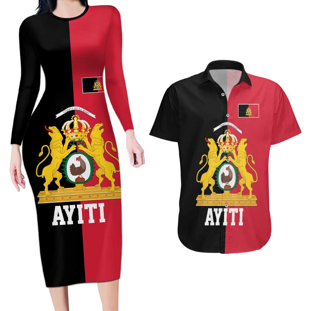 First Empire of Haiti 1804 –1806 Couples Matching Long Sleeve Bodycon Dress and Hawaiian Shirt Liberte ou la Mort!