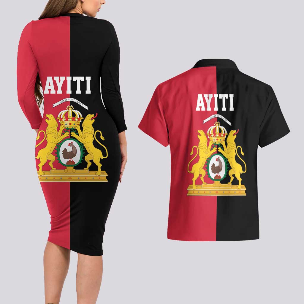 First Empire of Haiti 1804 –1806 Couples Matching Long Sleeve Bodycon Dress and Hawaiian Shirt Liberte ou la Mort!