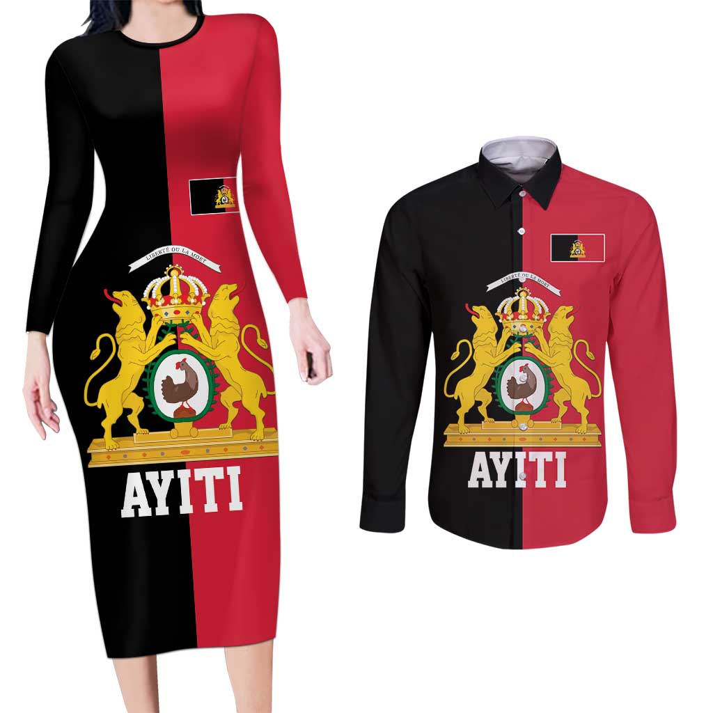 First Empire of Haiti 1804 –1806 Couples Matching Long Sleeve Bodycon Dress and Long Sleeve Button Shirt Liberte ou la Mort!