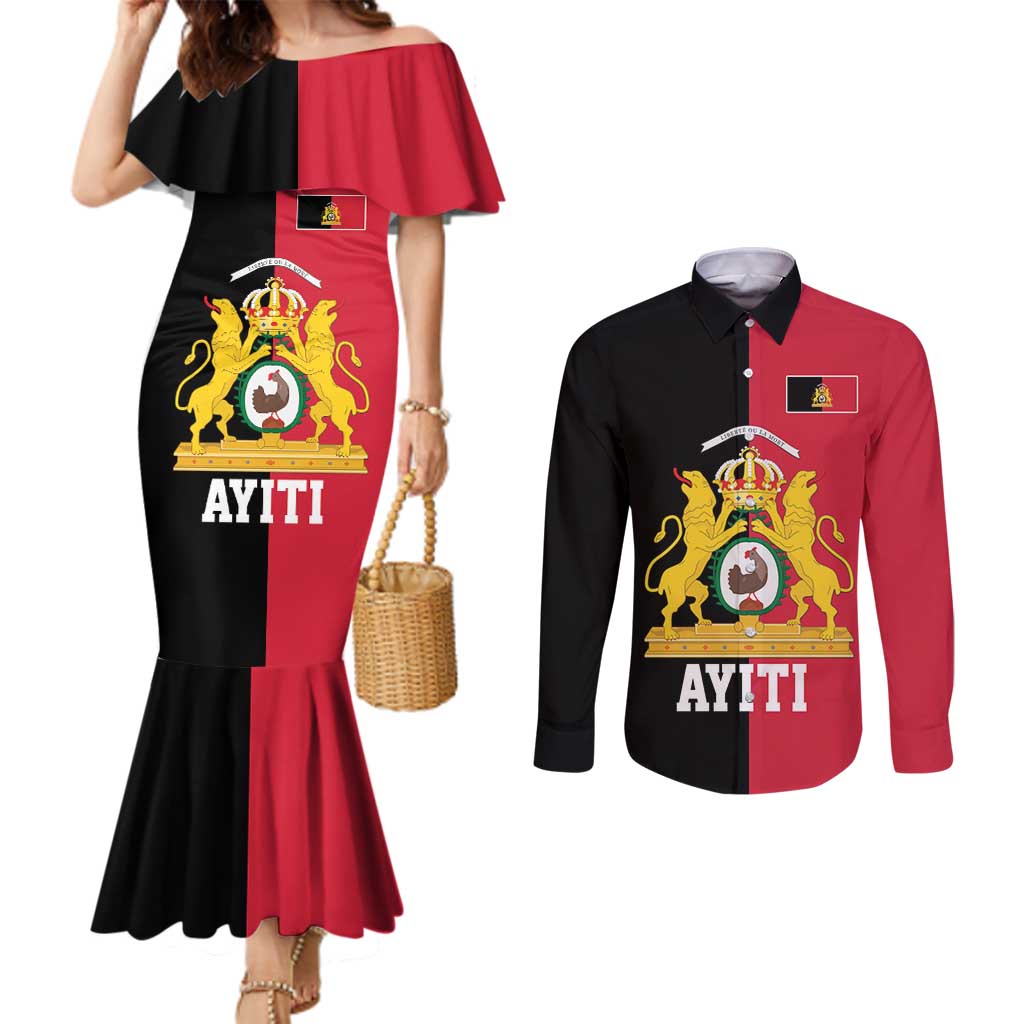 First Empire of Haiti 1804 –1806 Couples Matching Mermaid Dress and Long Sleeve Button Shirt Liberte ou la Mort!
