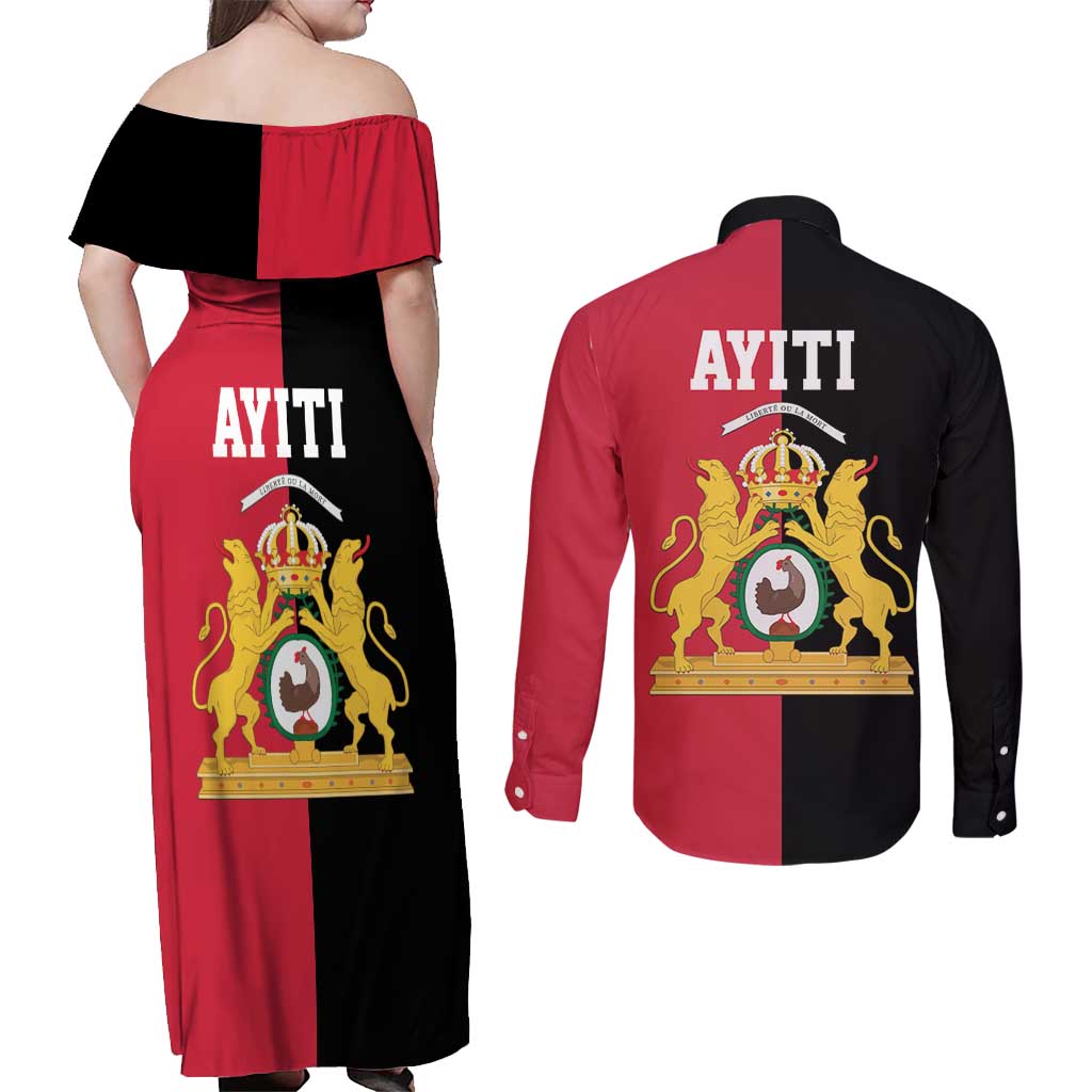 First Empire of Haiti 1804 –1806 Couples Matching Off Shoulder Maxi Dress and Long Sleeve Button Shirt Liberte ou la Mort!