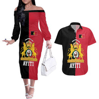 First Empire of Haiti 1804 –1806 Couples Matching Off The Shoulder Long Sleeve Dress and Hawaiian Shirt Liberte ou la Mort!