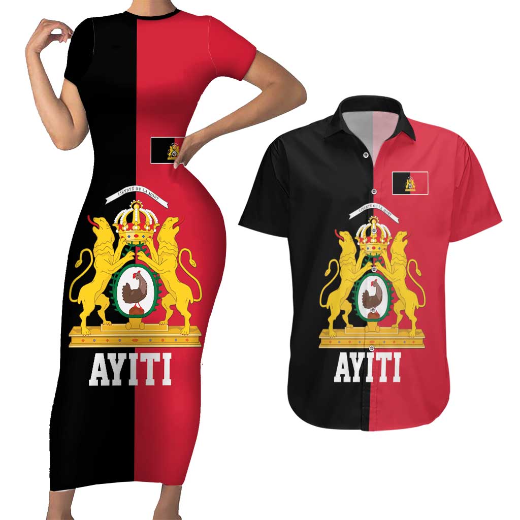 First Empire of Haiti 1804 –1806 Couples Matching Short Sleeve Bodycon Dress and Hawaiian Shirt Liberte ou la Mort!