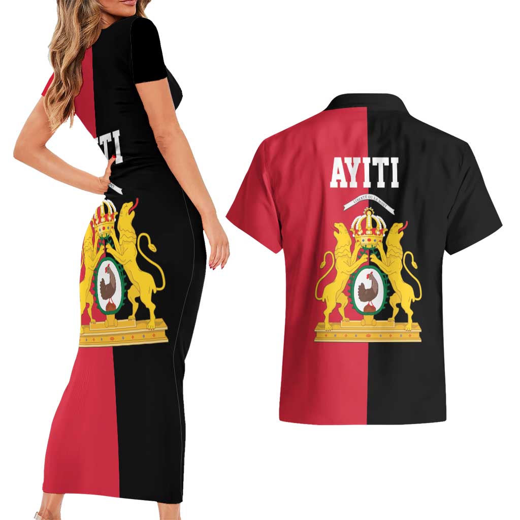 First Empire of Haiti 1804 –1806 Couples Matching Short Sleeve Bodycon Dress and Hawaiian Shirt Liberte ou la Mort!