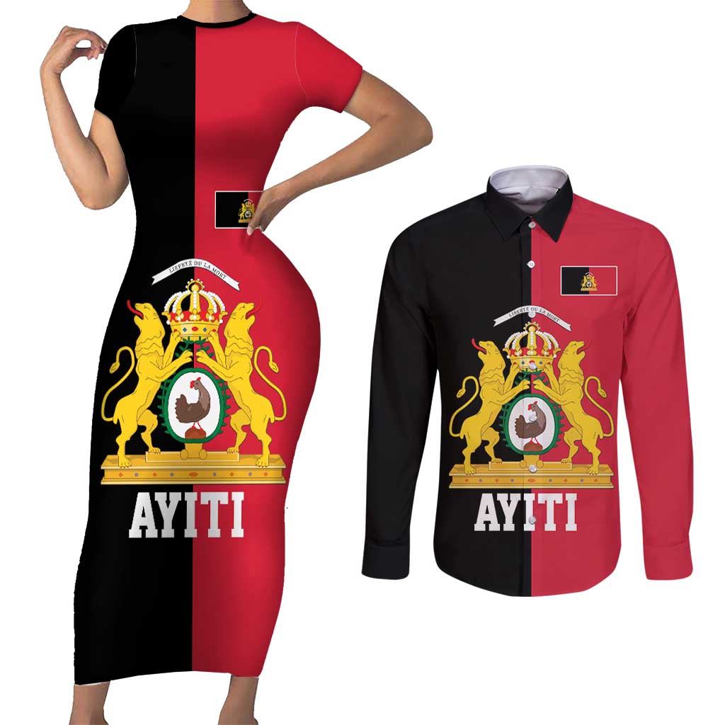 First Empire of Haiti 1804 –1806 Couples Matching Short Sleeve Bodycon Dress and Long Sleeve Button Shirt Liberte ou la Mort!