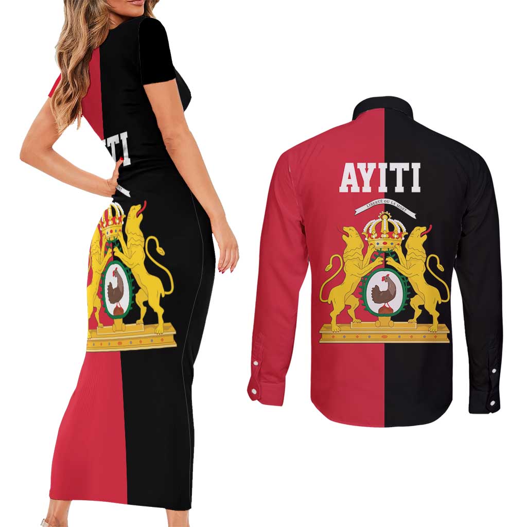 First Empire of Haiti 1804 –1806 Couples Matching Short Sleeve Bodycon Dress and Long Sleeve Button Shirt Liberte ou la Mort!
