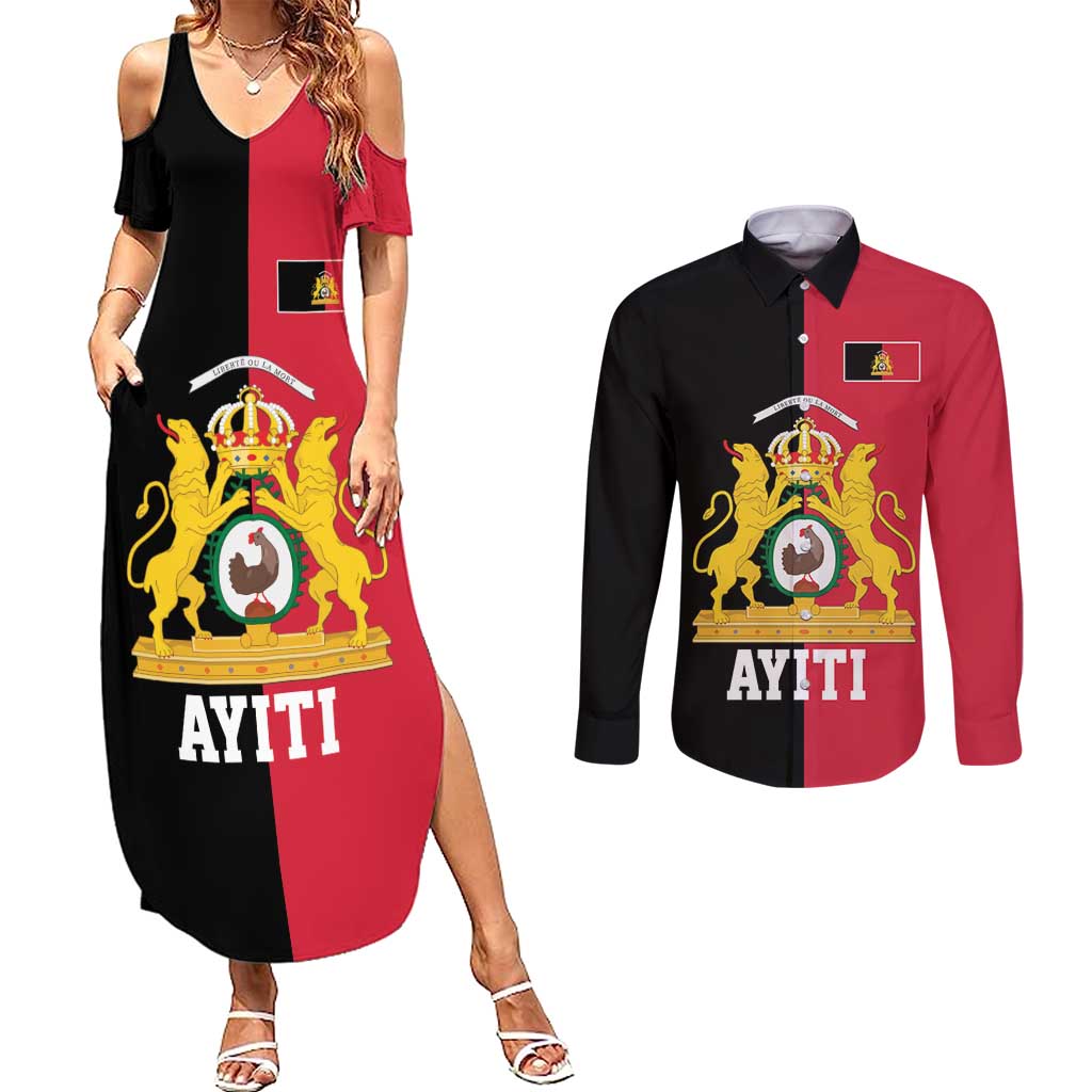 First Empire of Haiti 1804 –1806 Couples Matching Summer Maxi Dress and Long Sleeve Button Shirt Liberte ou la Mort!