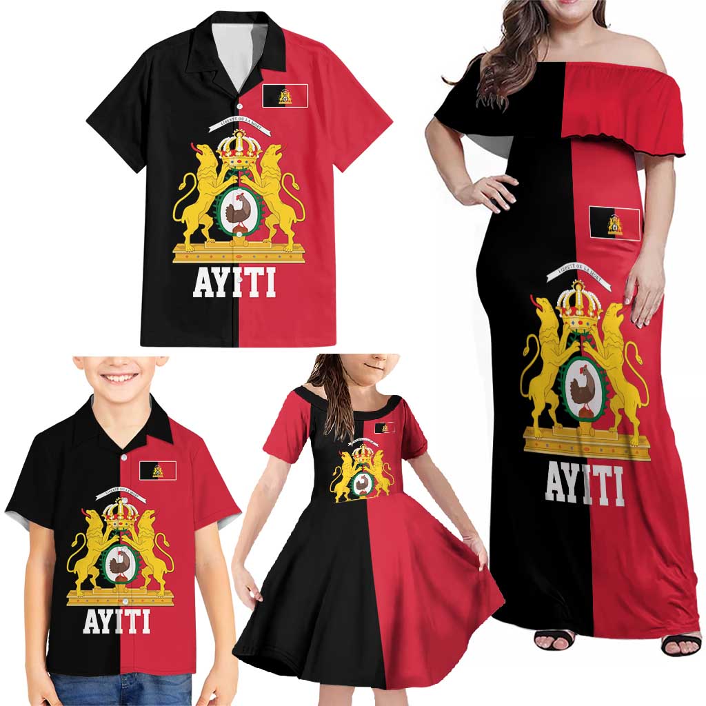 First Empire of Haiti 1804 –1806 Family Matching Off Shoulder Maxi Dress and Hawaiian Shirt Liberte ou la Mort!