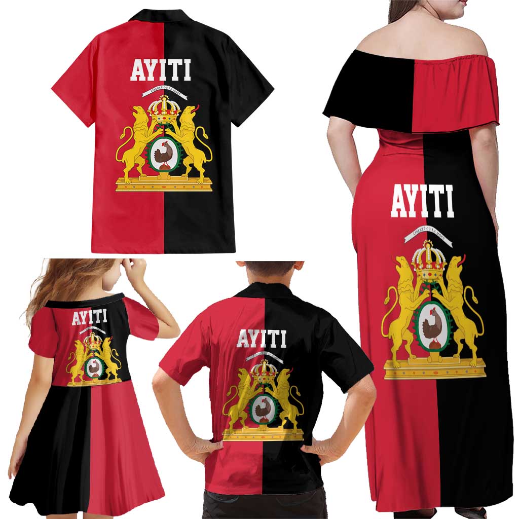 First Empire of Haiti 1804 –1806 Family Matching Off Shoulder Maxi Dress and Hawaiian Shirt Liberte ou la Mort!