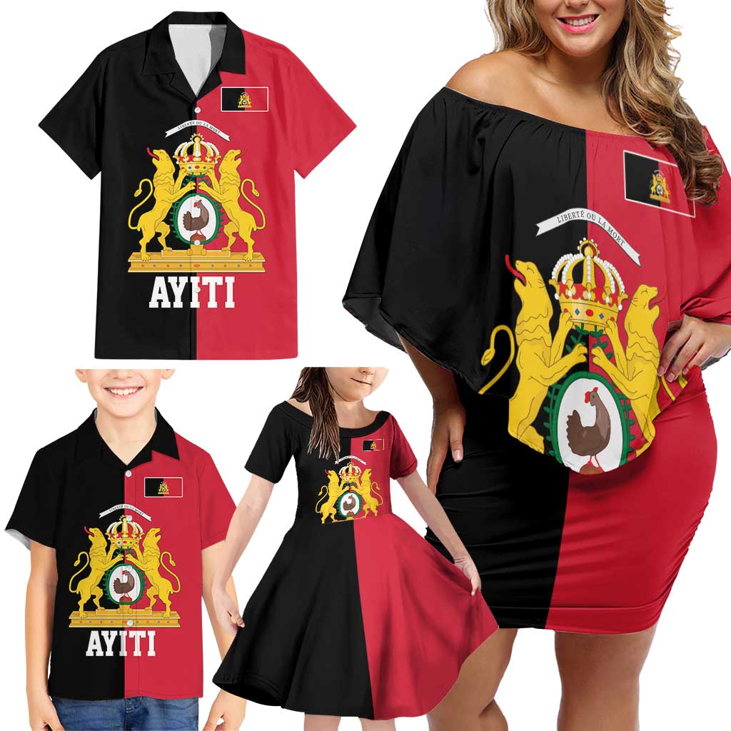 First Empire of Haiti 1804 –1806 Family Matching Off Shoulder Short Dress and Hawaiian Shirt Liberte ou la Mort!