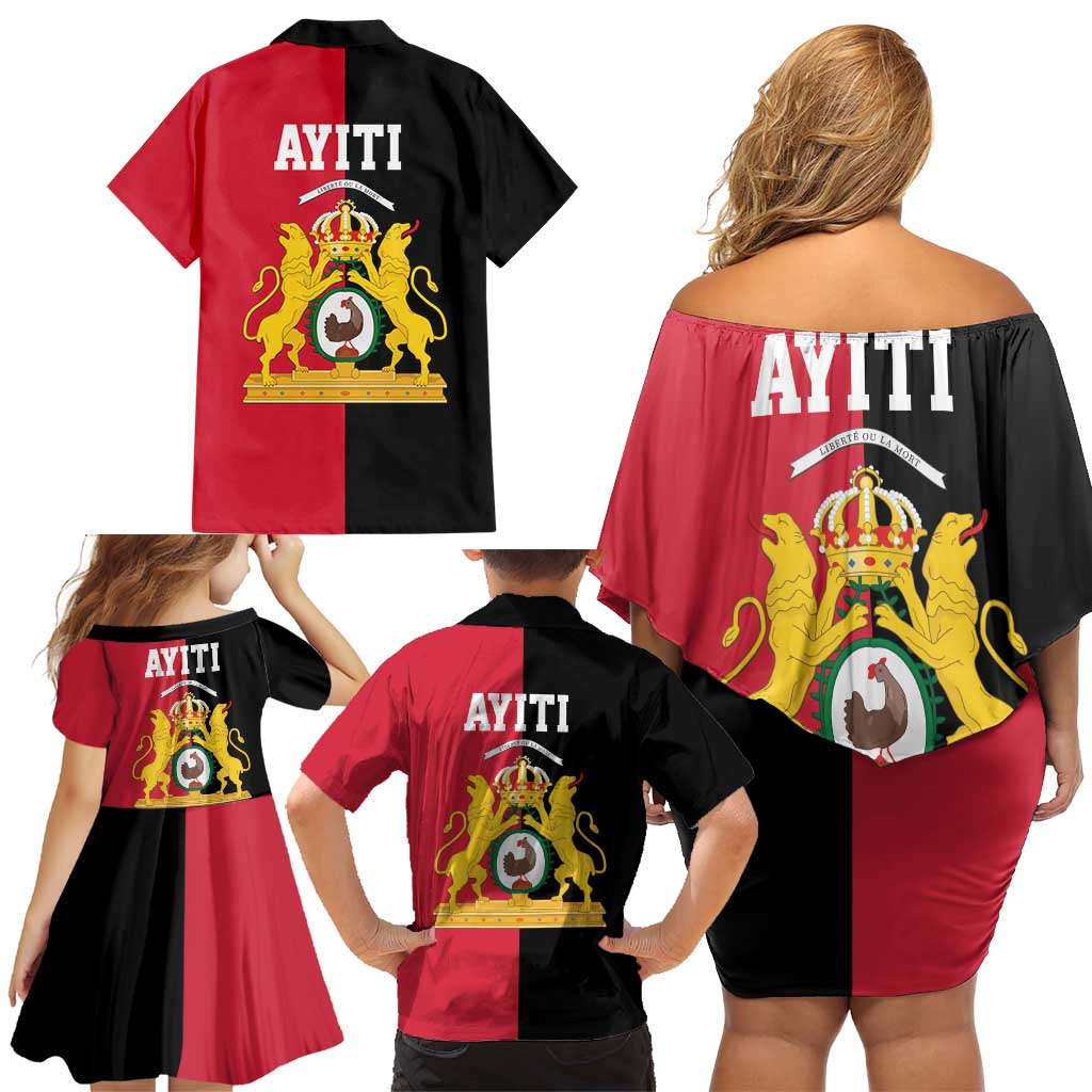 First Empire of Haiti 1804 –1806 Family Matching Off Shoulder Short Dress and Hawaiian Shirt Liberte ou la Mort!