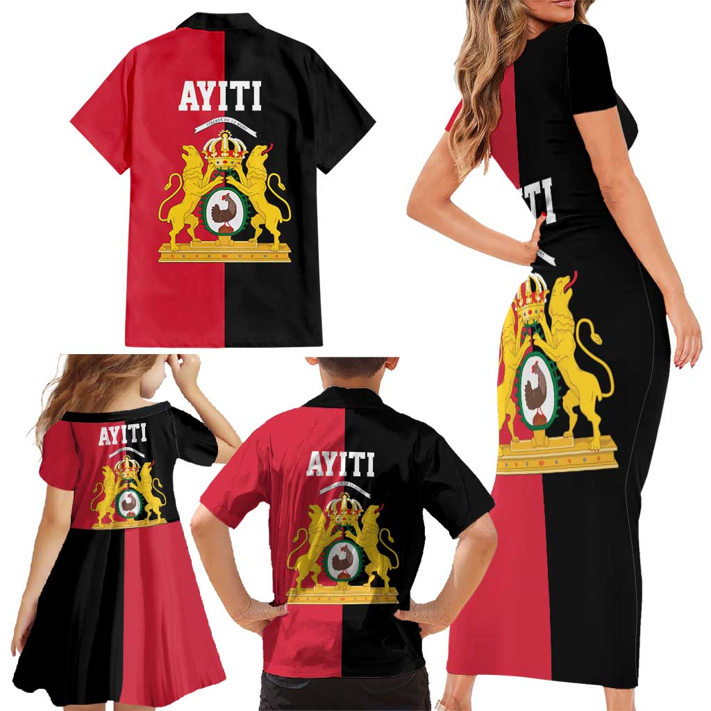 First Empire of Haiti 1804 –1806 Family Matching Short Sleeve Bodycon Dress and Hawaiian Shirt Liberte ou la Mort!