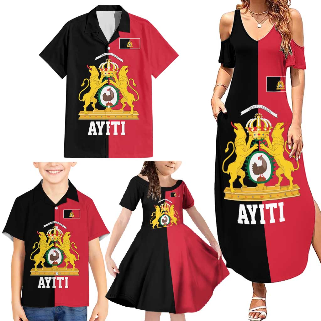 First Empire of Haiti 1804 –1806 Family Matching Summer Maxi Dress and Hawaiian Shirt Liberte ou la Mort!