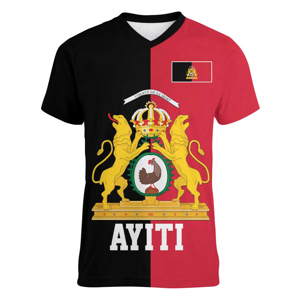 First Empire of Haiti 1804 –1806 Women V-Neck T-Shirt Liberte ou la Mort!