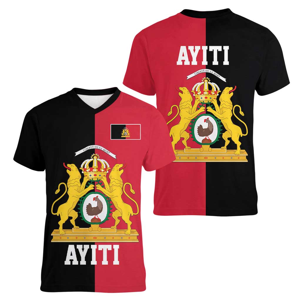 First Empire of Haiti 1804 –1806 Women V-Neck T-Shirt Liberte ou la Mort!
