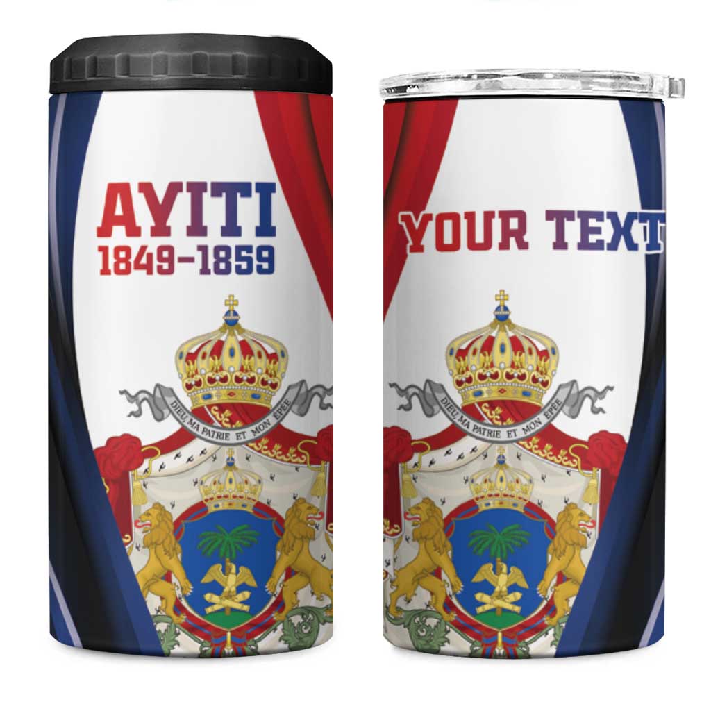 Personalized Second Empire of Haiti 1849-1859 4 in 1 Can Cooler Tumbler Dieu Ma Patrie Et Mon Epee