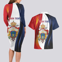 Personalized Second Empire of Haiti 1849-1859 Couples Matching Long Sleeve Bodycon Dress and Hawaiian Shirt Dieu Ma Patrie Et Mon Epee