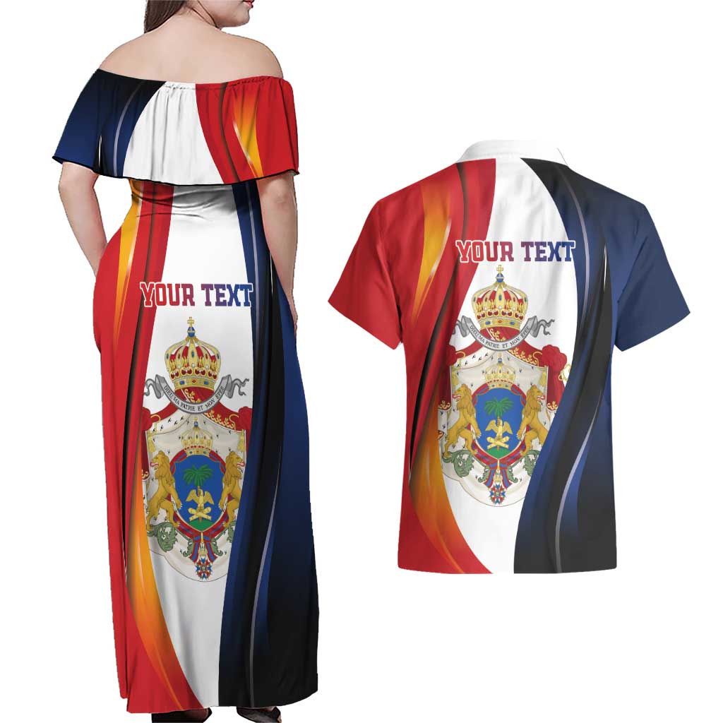 Personalized Second Empire of Haiti 1849-1859 Couples Matching Off Shoulder Maxi Dress and Hawaiian Shirt Dieu Ma Patrie Et Mon Epee