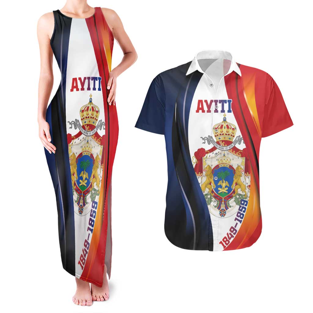 Personalized Second Empire of Haiti 1849-1859 Couples Matching Tank Maxi Dress and Hawaiian Shirt Dieu Ma Patrie Et Mon Epee