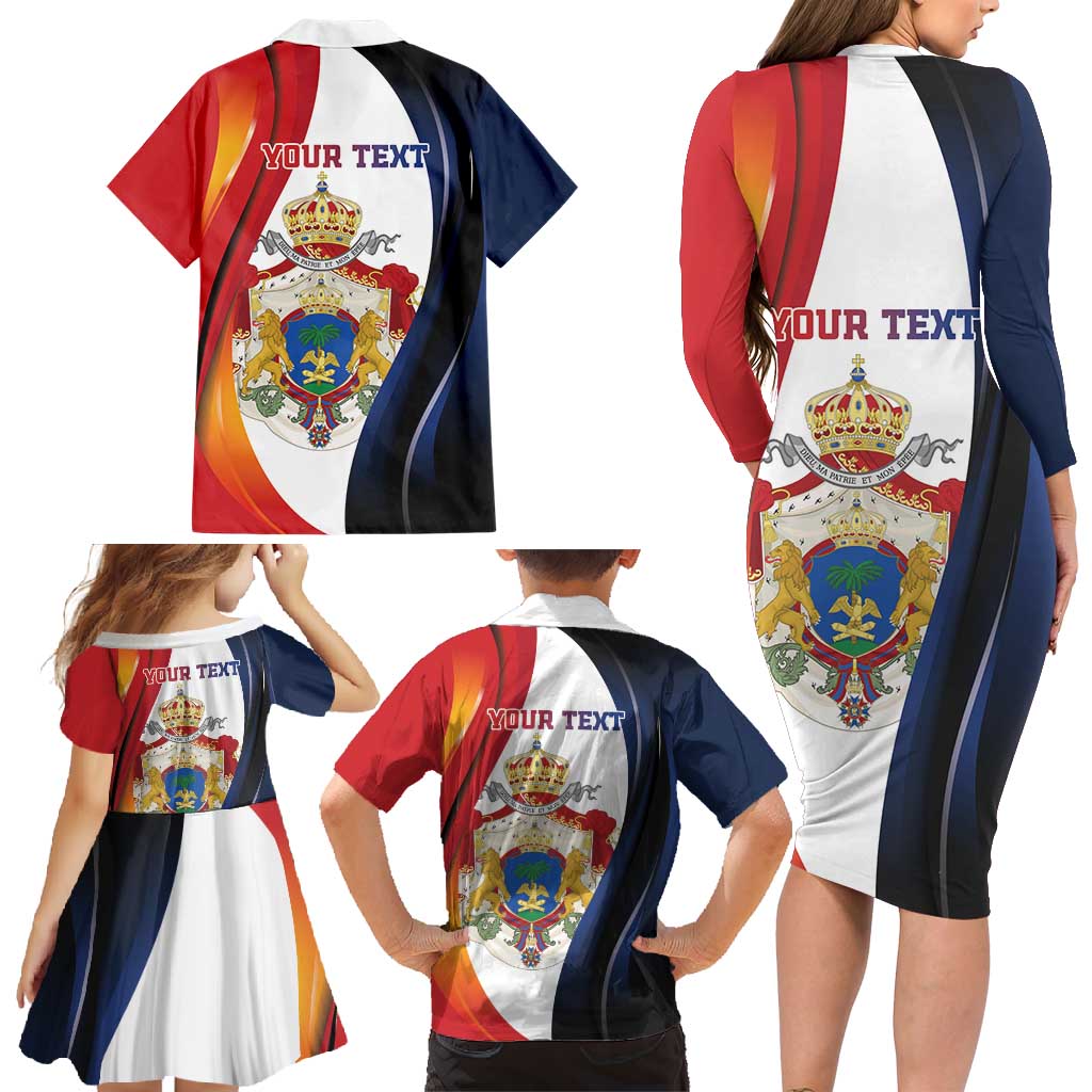 Personalized Second Empire of Haiti 1849-1859 Family Matching Long Sleeve Bodycon Dress and Hawaiian Shirt Dieu Ma Patrie Et Mon Epee