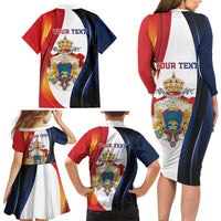 Personalized Second Empire of Haiti 1849-1859 Family Matching Long Sleeve Bodycon Dress and Hawaiian Shirt Dieu Ma Patrie Et Mon Epee