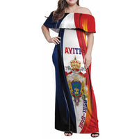 Personalized Second Empire of Haiti 1849-1859 Family Matching Off Shoulder Maxi Dress and Hawaiian Shirt Dieu Ma Patrie Et Mon Epee