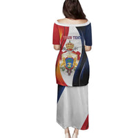 Personalized Second Empire of Haiti 1849-1859 Family Matching Puletasi and Hawaiian Shirt Dieu Ma Patrie Et Mon Epee