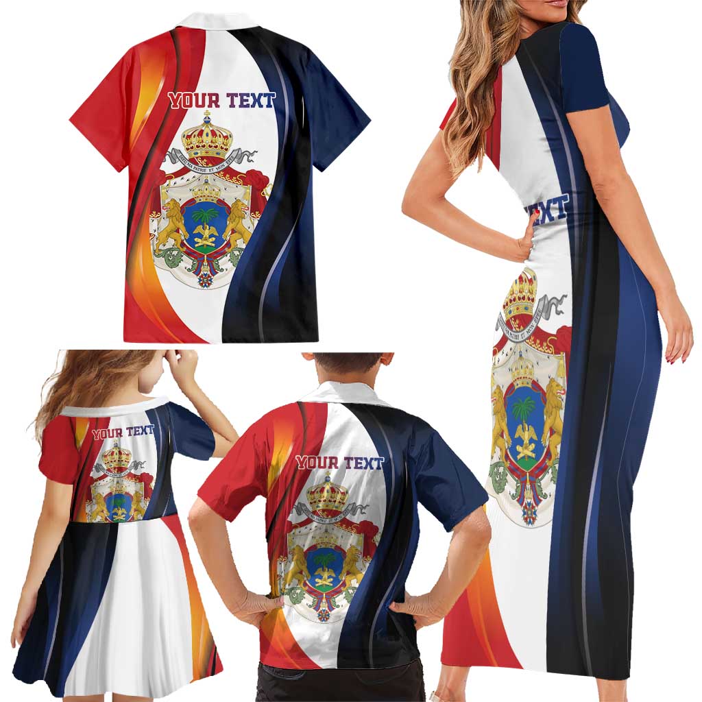 Personalized Second Empire of Haiti 1849-1859 Family Matching Short Sleeve Bodycon Dress and Hawaiian Shirt Dieu Ma Patrie Et Mon Epee