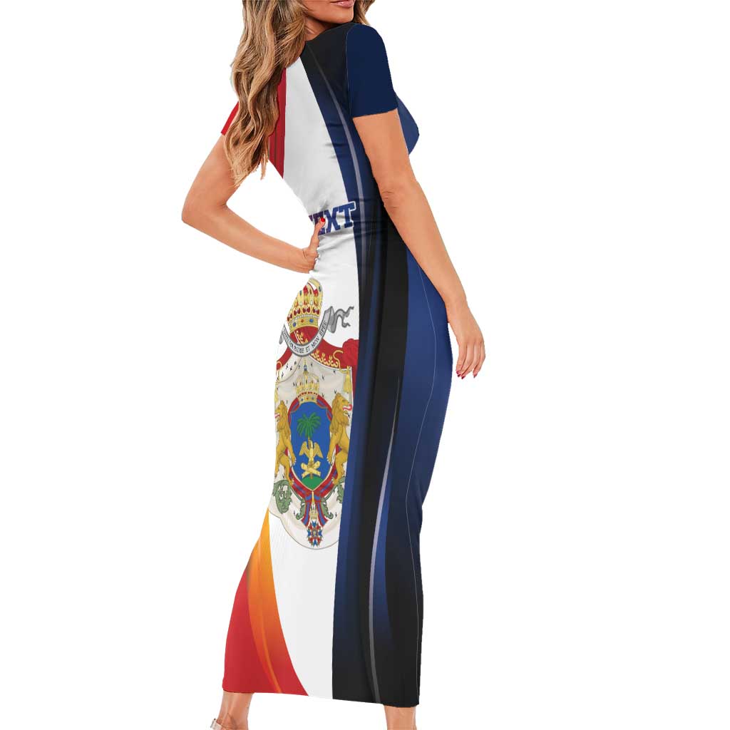 Personalized Second Empire of Haiti 1849-1859 Family Matching Short Sleeve Bodycon Dress and Hawaiian Shirt Dieu Ma Patrie Et Mon Epee