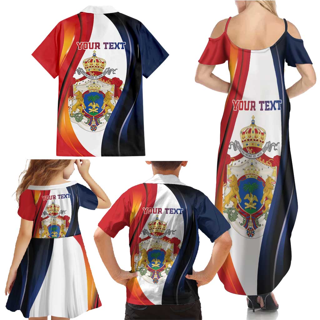 Personalized Second Empire of Haiti 1849-1859 Family Matching Summer Maxi Dress and Hawaiian Shirt Dieu Ma Patrie Et Mon Epee