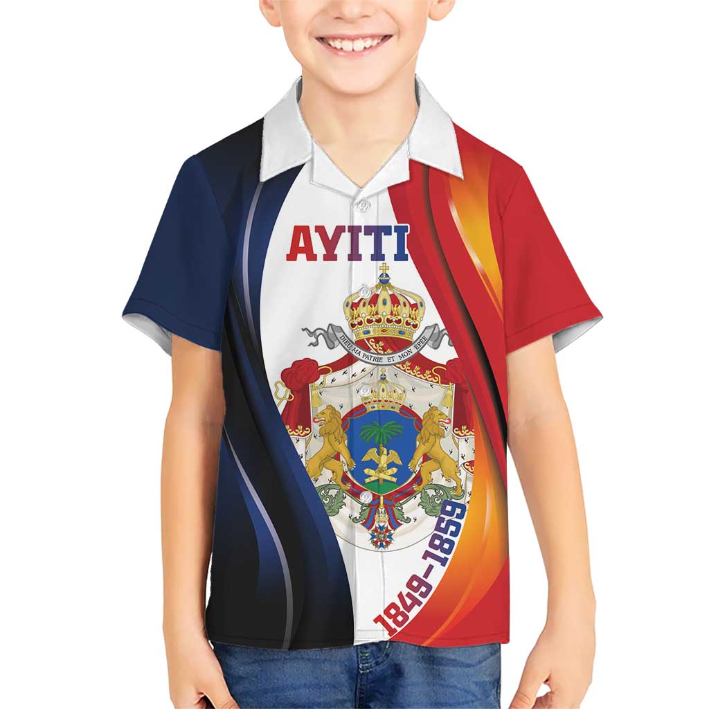 Personalized Second Empire of Haiti 1849-1859 Kid Hawaiian Shirt Dieu Ma Patrie Et Mon Epee