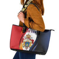 Personalized Second Empire of Haiti 1849-1859 Leather Tote Bag Dieu Ma Patrie Et Mon Epee