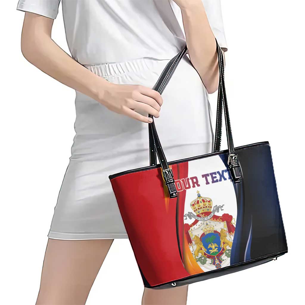 Personalized Second Empire of Haiti 1849-1859 Leather Tote Bag Dieu Ma Patrie Et Mon Epee