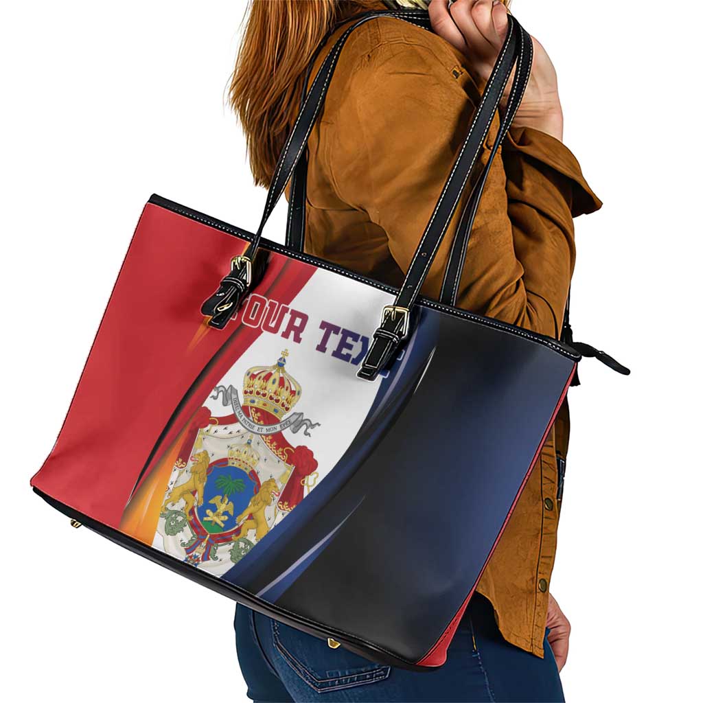 Personalized Second Empire of Haiti 1849-1859 Leather Tote Bag Dieu Ma Patrie Et Mon Epee