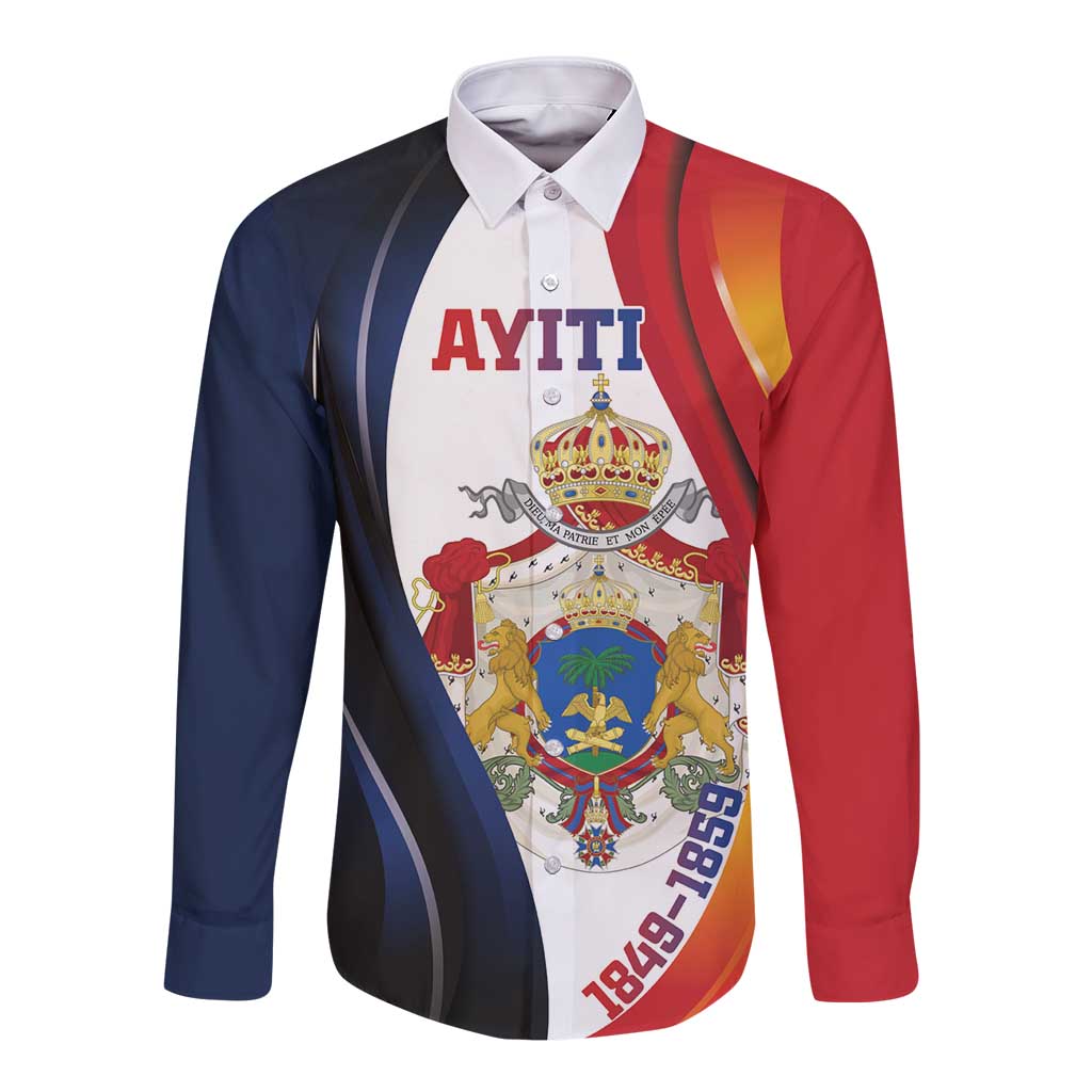 Personalized Second Empire of Haiti 1849-1859 Long Sleeve Button Shirt Dieu Ma Patrie Et Mon Epee