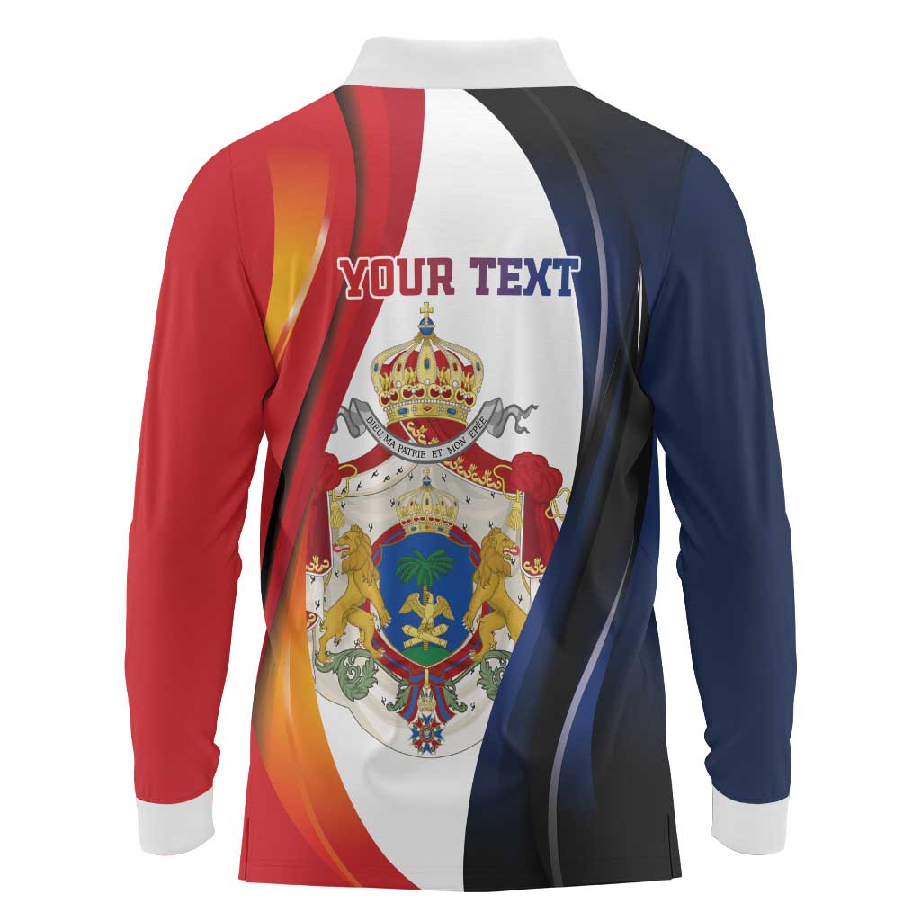 Personalized Second Empire of Haiti 1849-1859 Long Sleeve Polo Shirt Dieu Ma Patrie Et Mon Epee