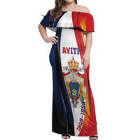 Personalized Second Empire of Haiti 1849-1859 Off Shoulder Maxi Dress Dieu Ma Patrie Et Mon Epee