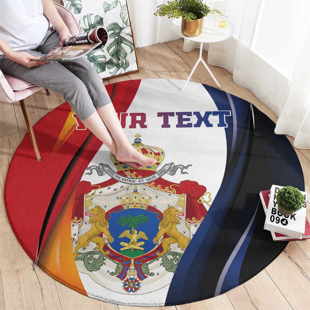 Personalized Second Empire of Haiti 1849-1859 Round Carpet Dieu Ma Patrie Et Mon Epee