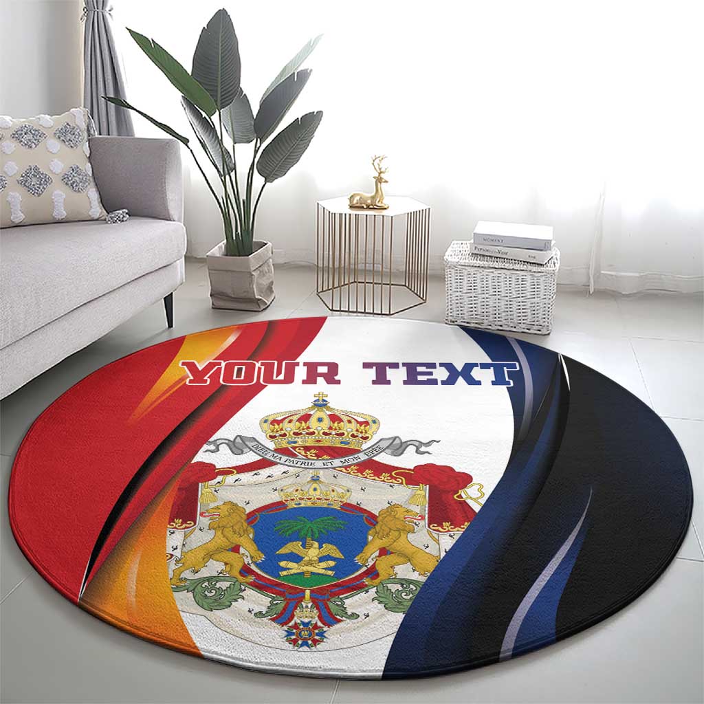 Personalized Second Empire of Haiti 1849-1859 Round Carpet Dieu Ma Patrie Et Mon Epee