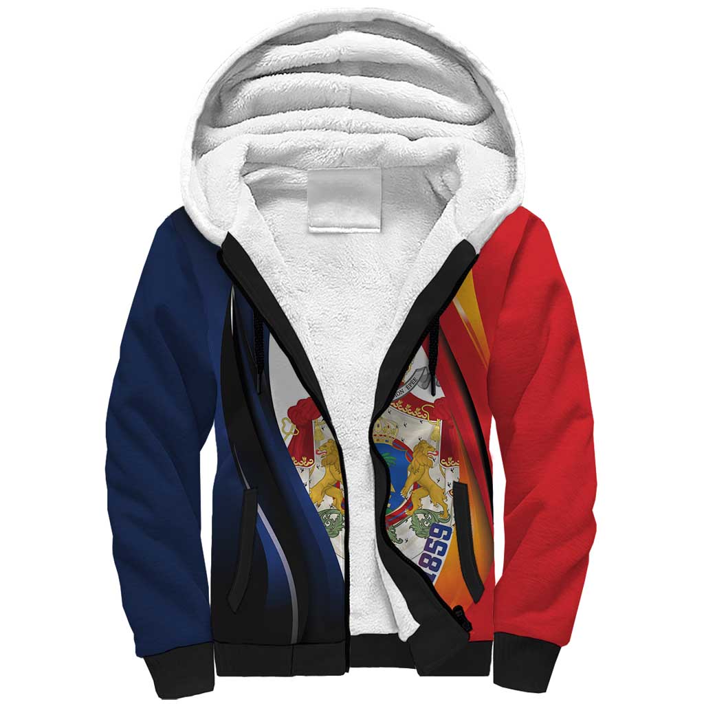 Personalized Second Empire of Haiti 1849-1859 Sherpa Hoodie Dieu Ma Patrie Et Mon Epee