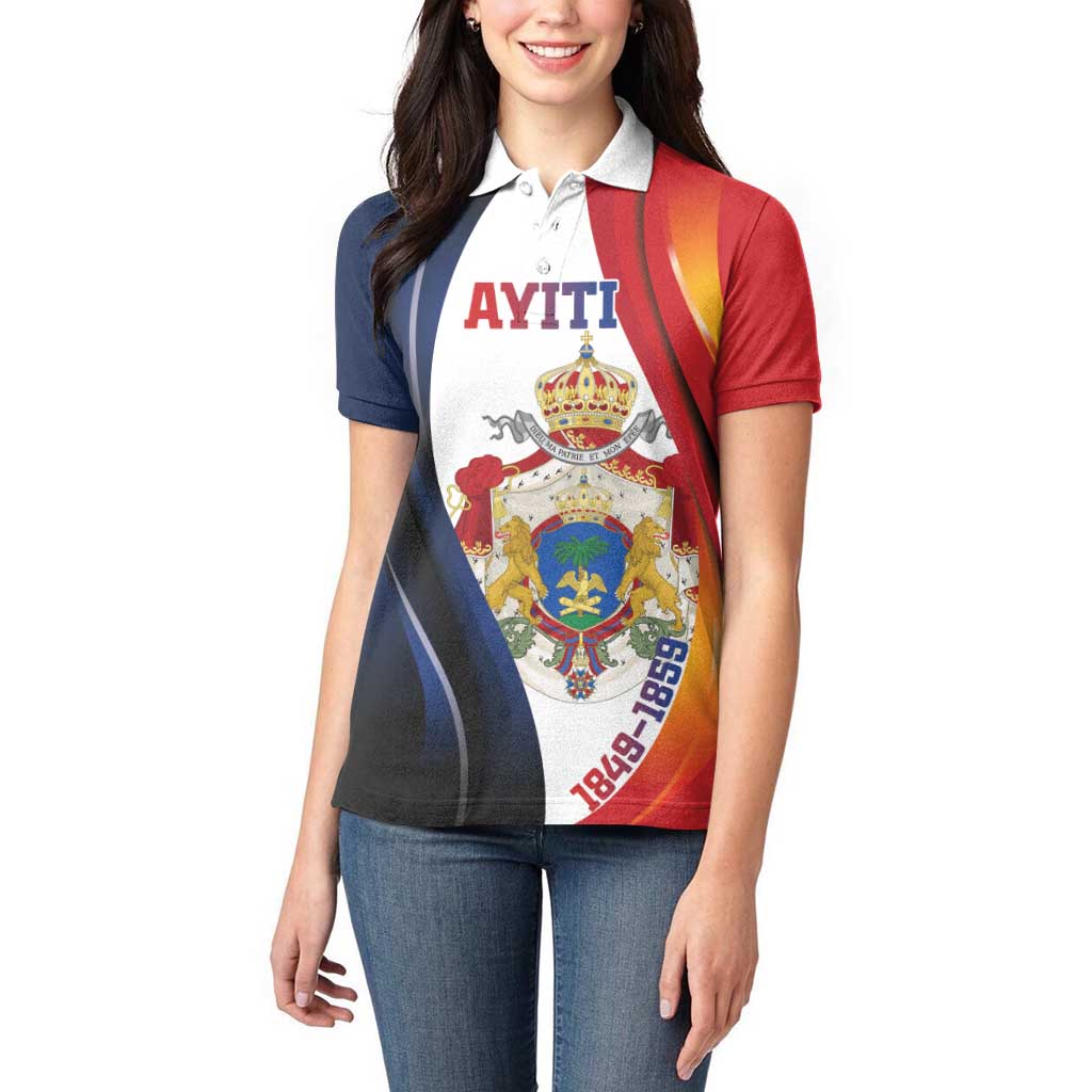 Personalized Second Empire of Haiti 1849-1859 Women Polo Shirt Dieu Ma Patrie Et Mon Epee