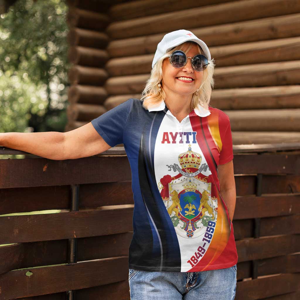 Personalized Second Empire of Haiti 1849-1859 Women Polo Shirt Dieu Ma Patrie Et Mon Epee